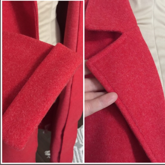 🆕Listing! Cherry Red Faux Wool Long Coat - Picture 10 of 12